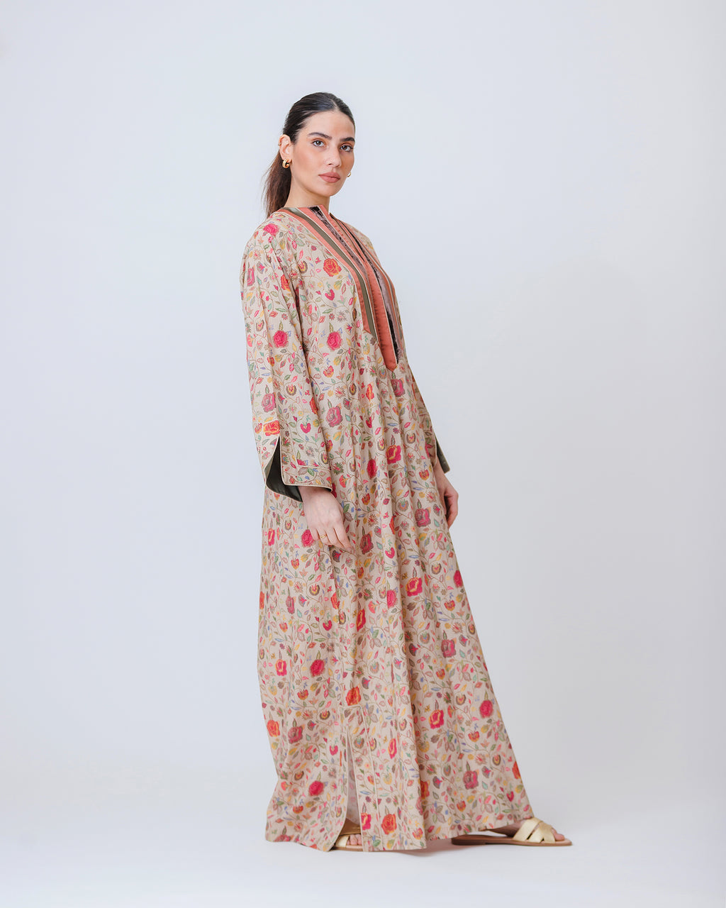 Thuraya – Printed Cotton Straight-Cut Jalabiya Dress