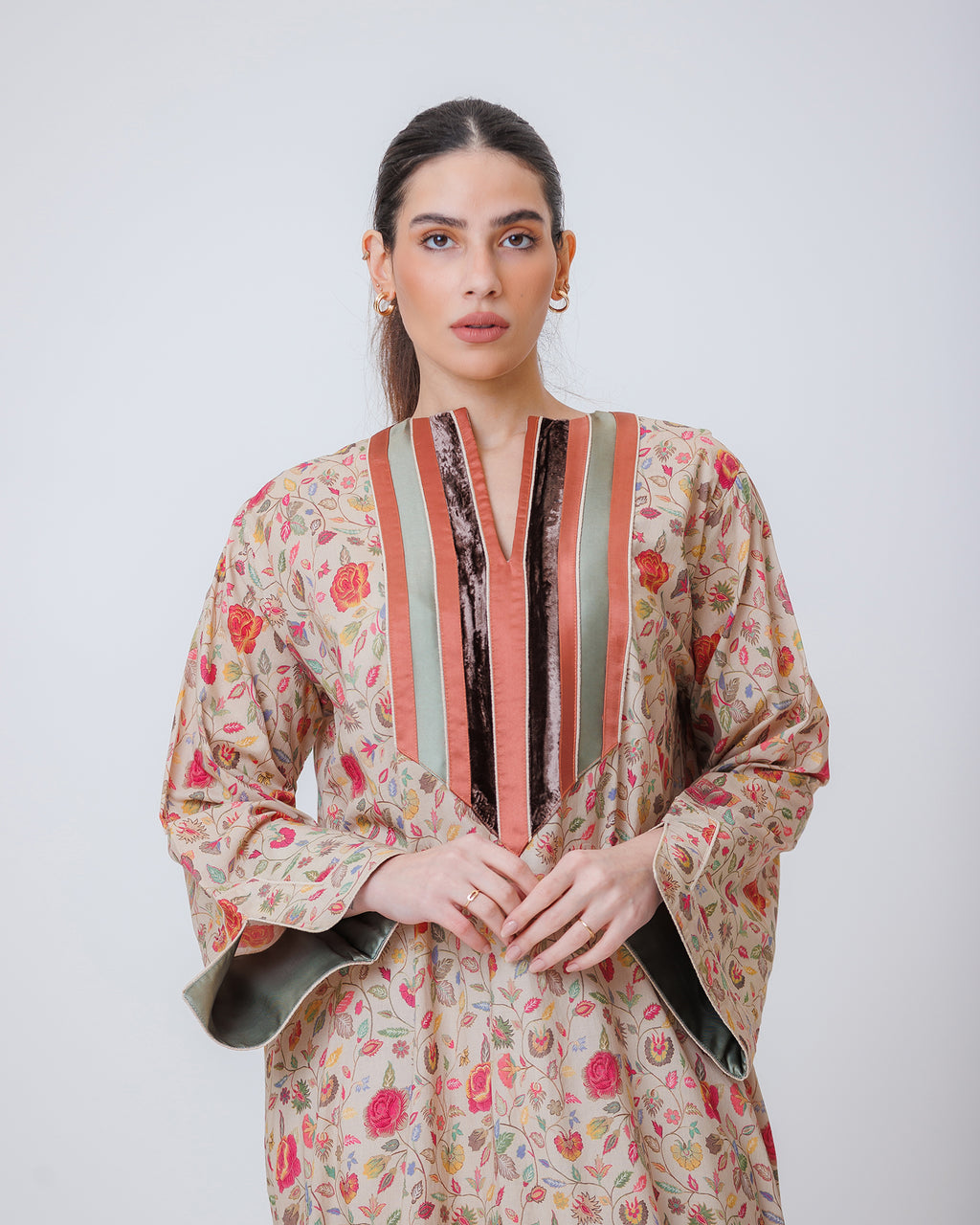 Thuraya – Printed Cotton Straight-Cut Jalabiya Dress