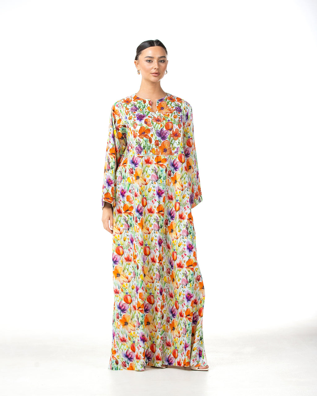 Mashail – Embroidered Cotton Mukhawar Dress