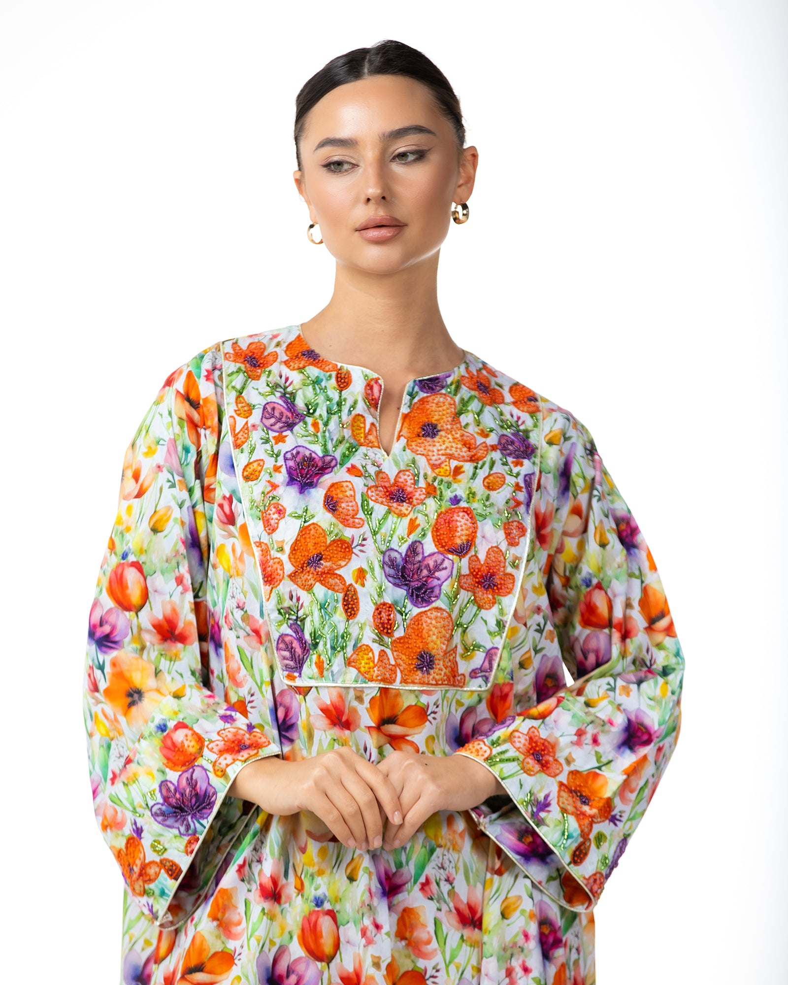 Mashail – Embroidered Cotton Mukhawar Dress