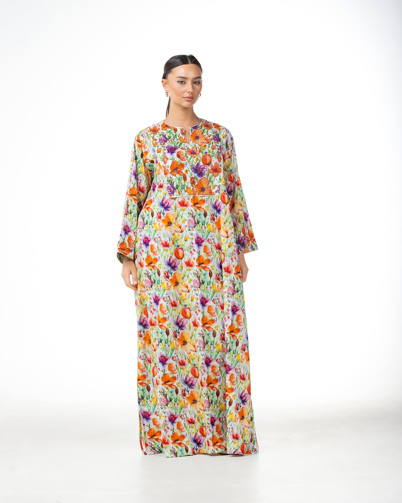 Mashail – Embroidered Cotton Mukhawar Dress