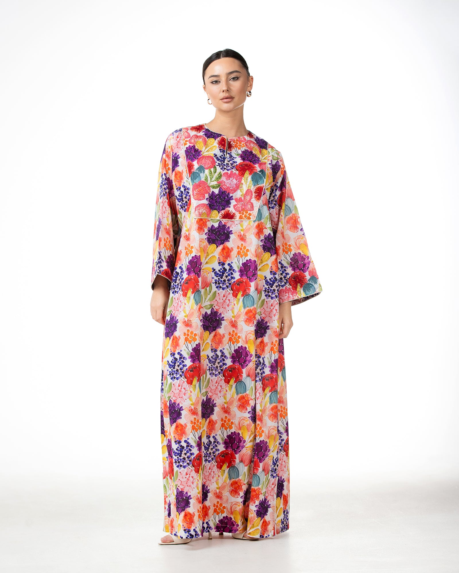 Mashail – Embroidered Cotton Mukhawar Dress