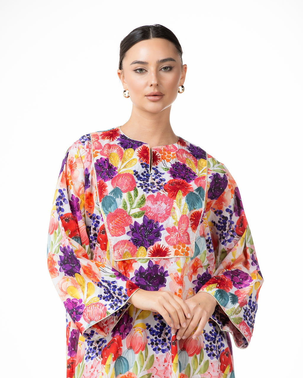 Mashail – Embroidered Cotton Mukhawar Dress