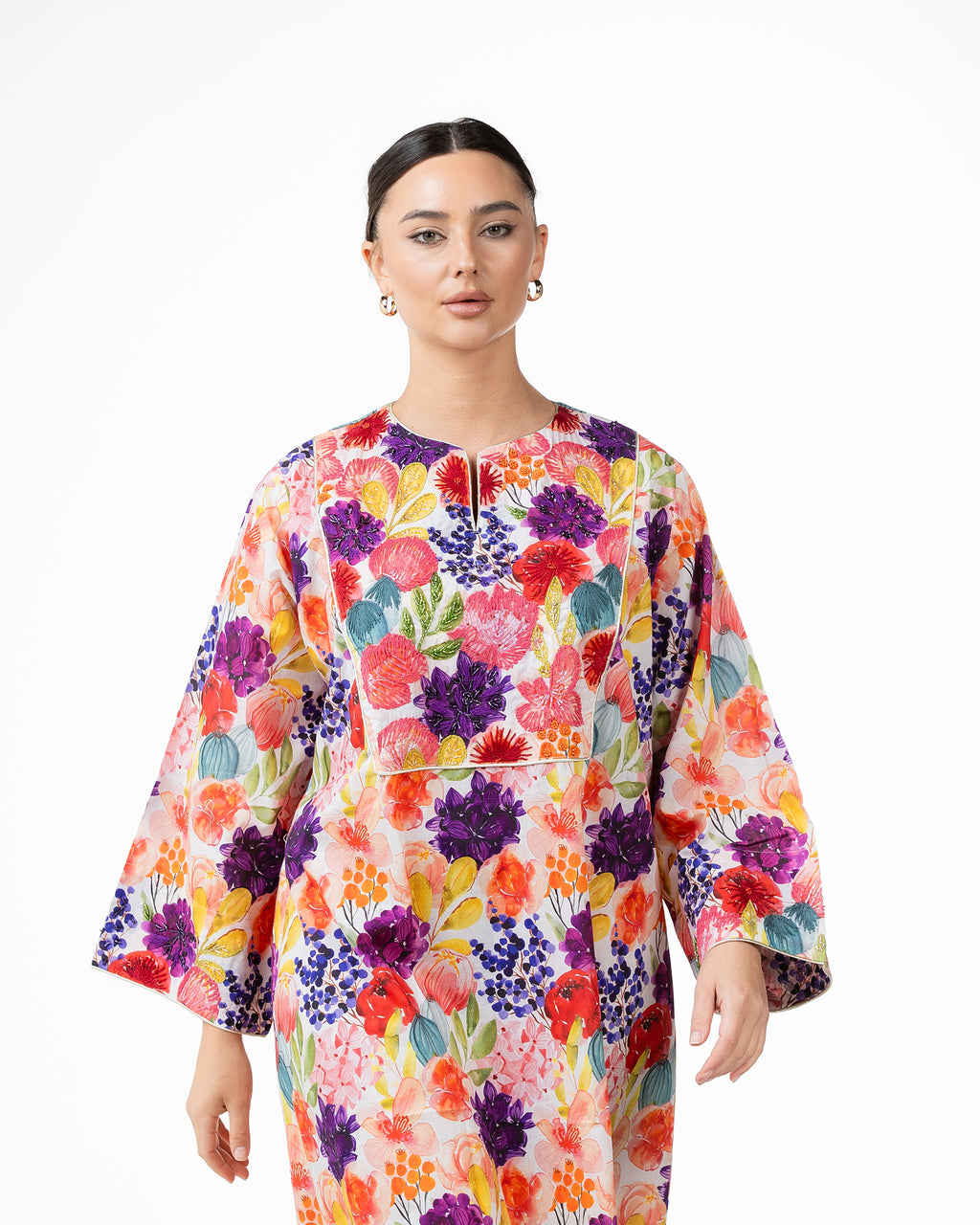 Mashail – Embroidered Cotton Mukhawar Dress