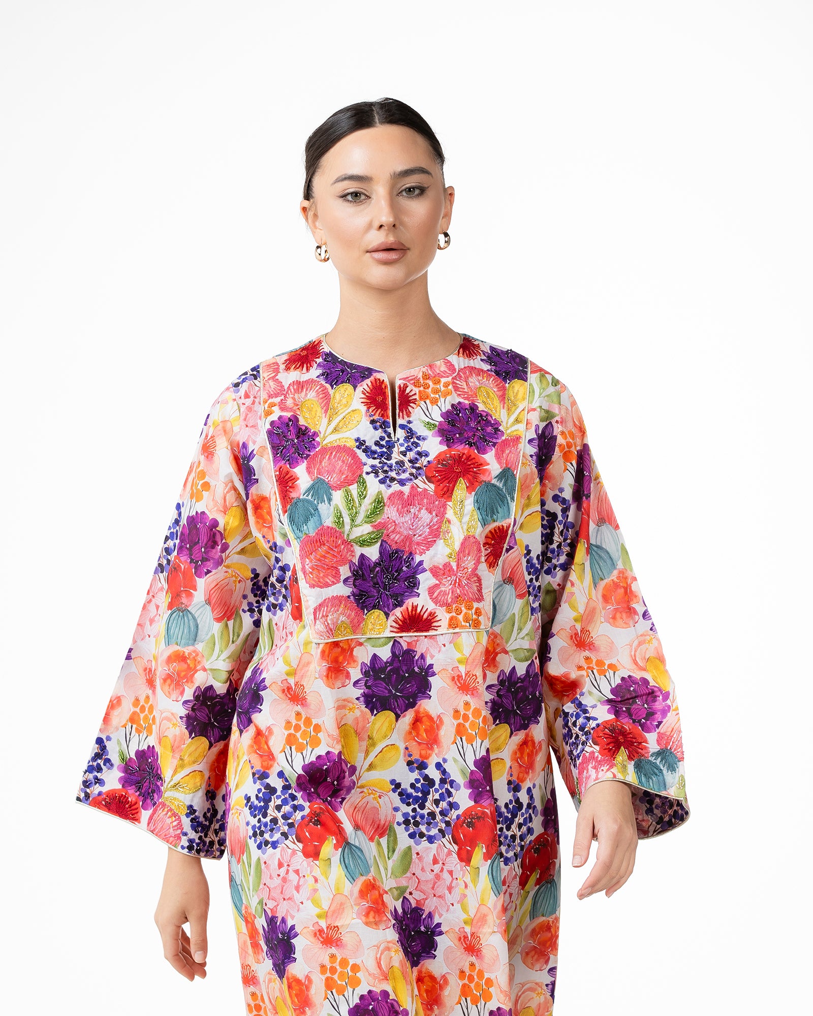 Mashail – Embroidered Cotton Mukhawar Dress