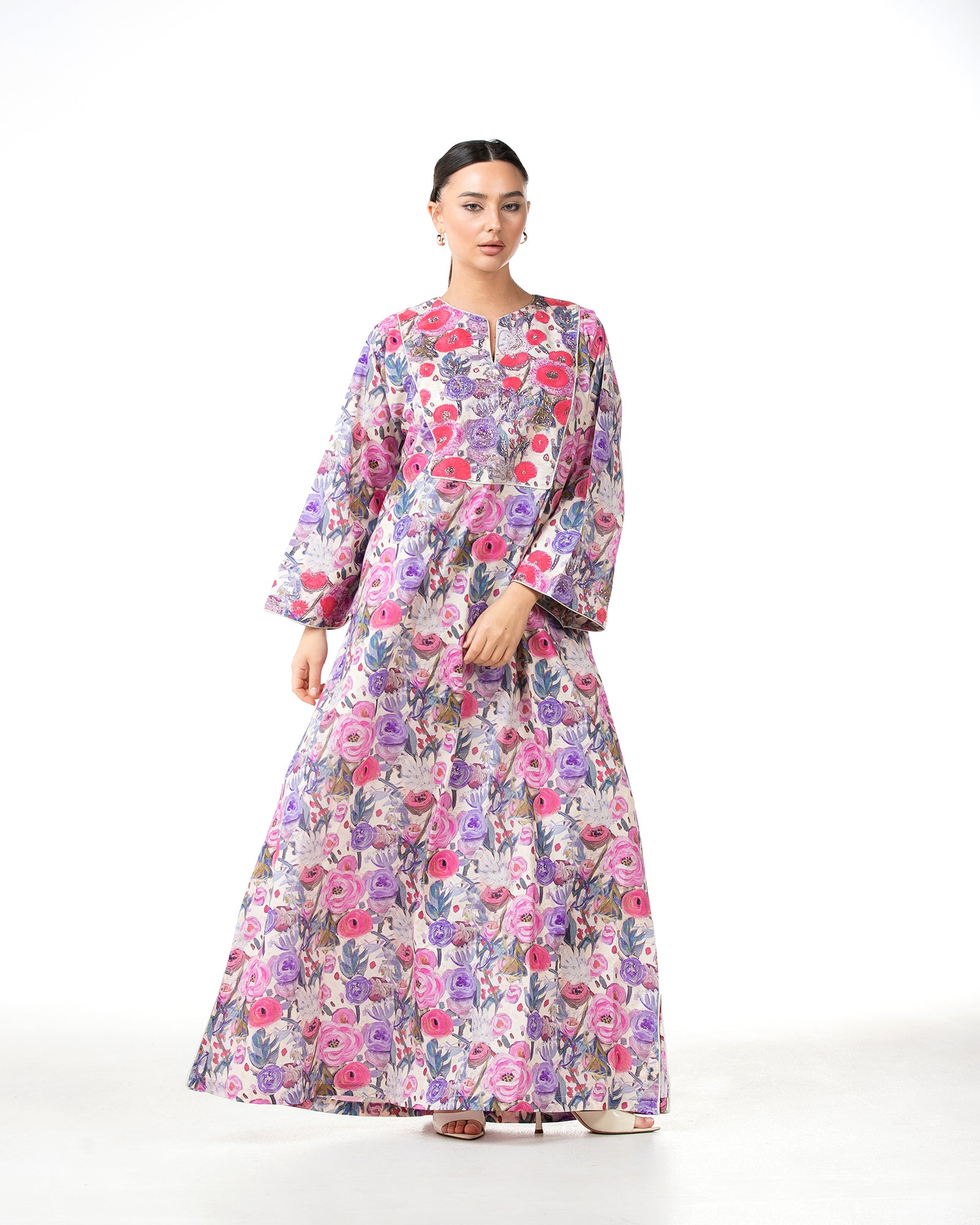 Mashail – Embroidered Cotton Mukhawar Dress