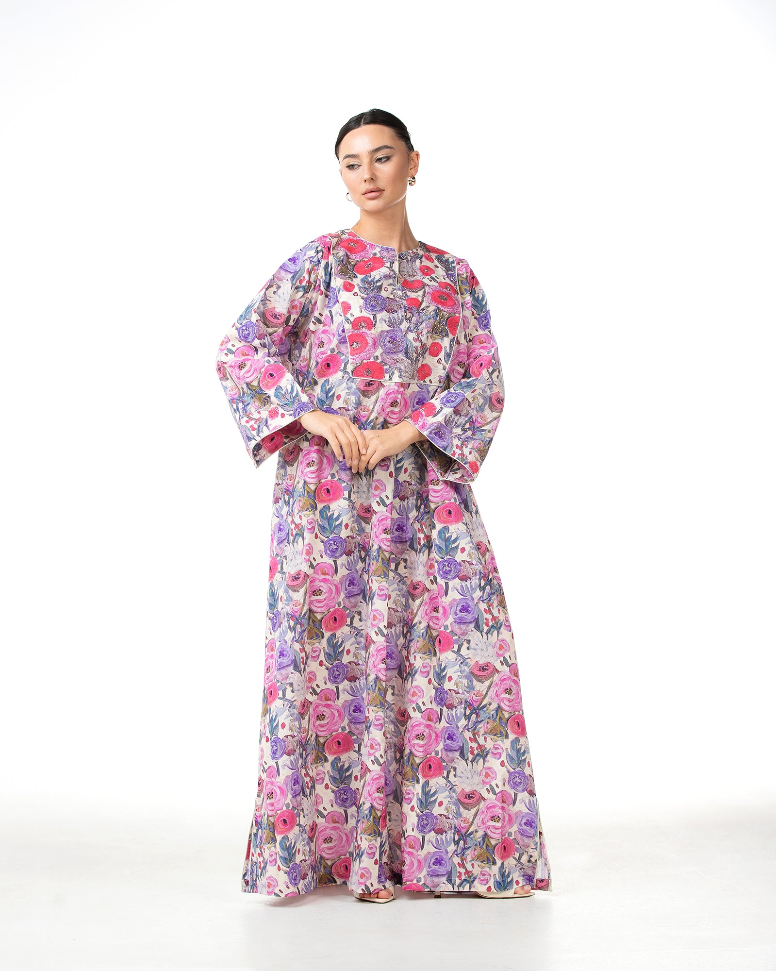 Mashail – Embroidered Cotton Mukhawar Dress