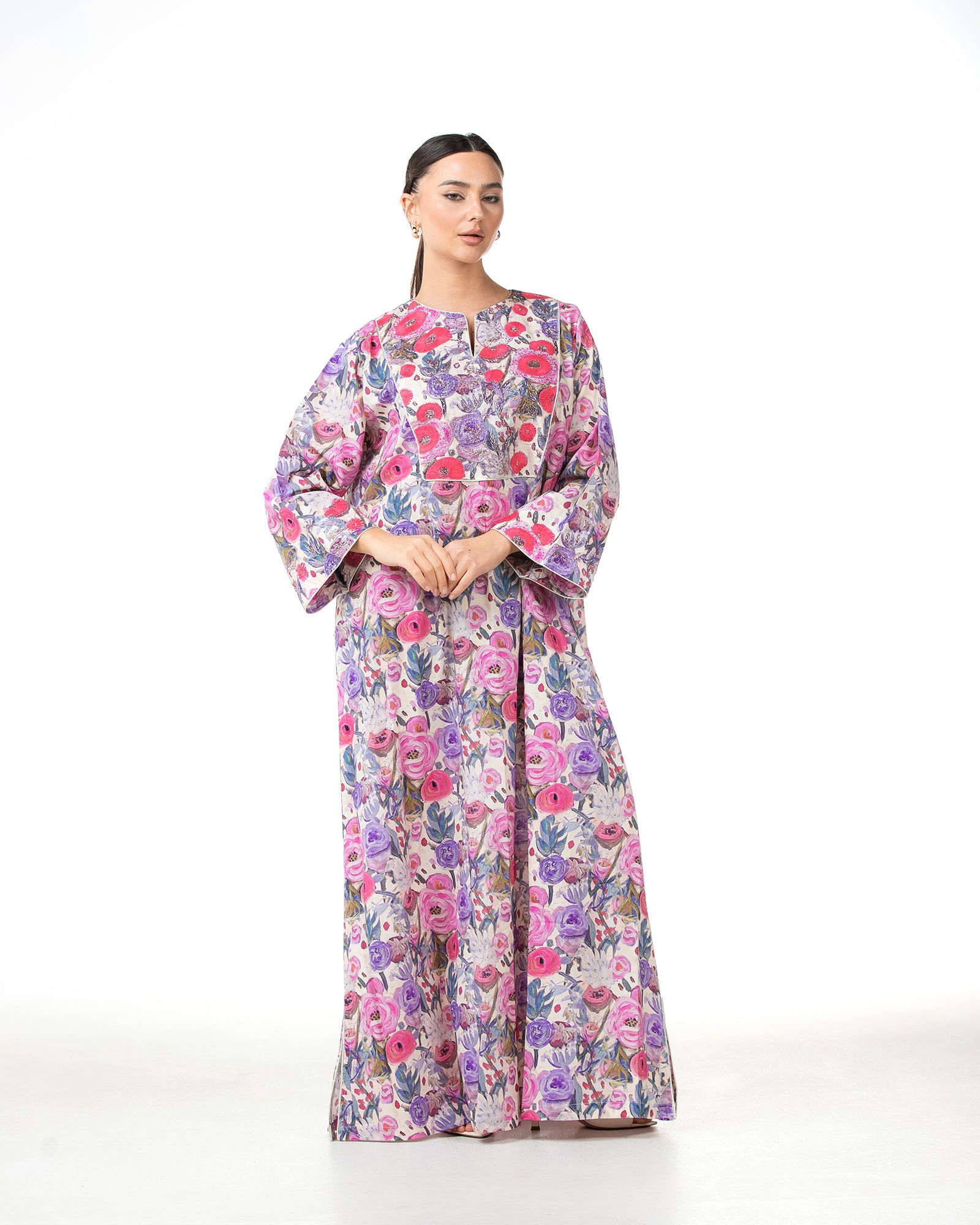 Mashail – Embroidered Cotton Mukhawar Dress