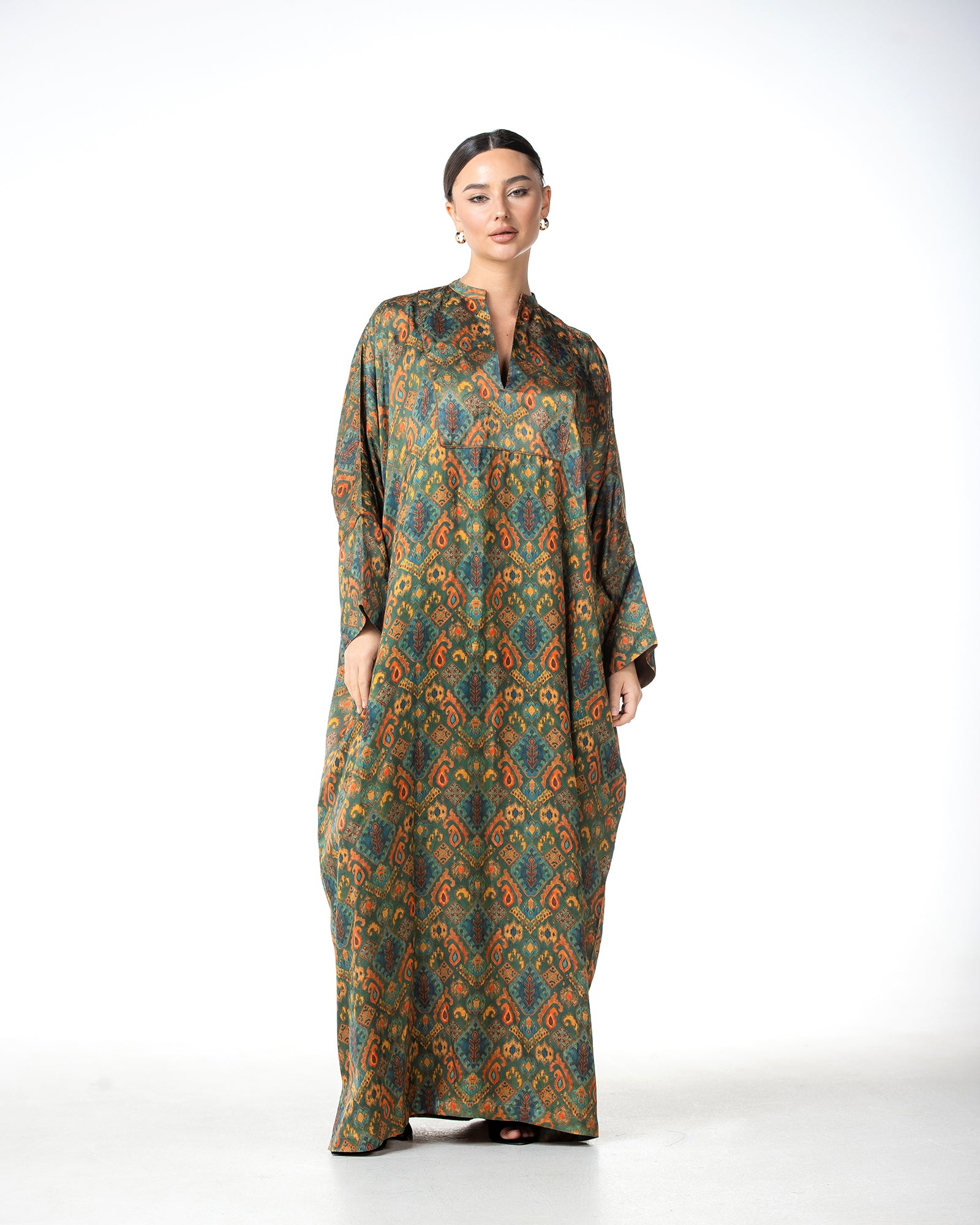 Hasna – Printed Silk Jacquard Jalabiya