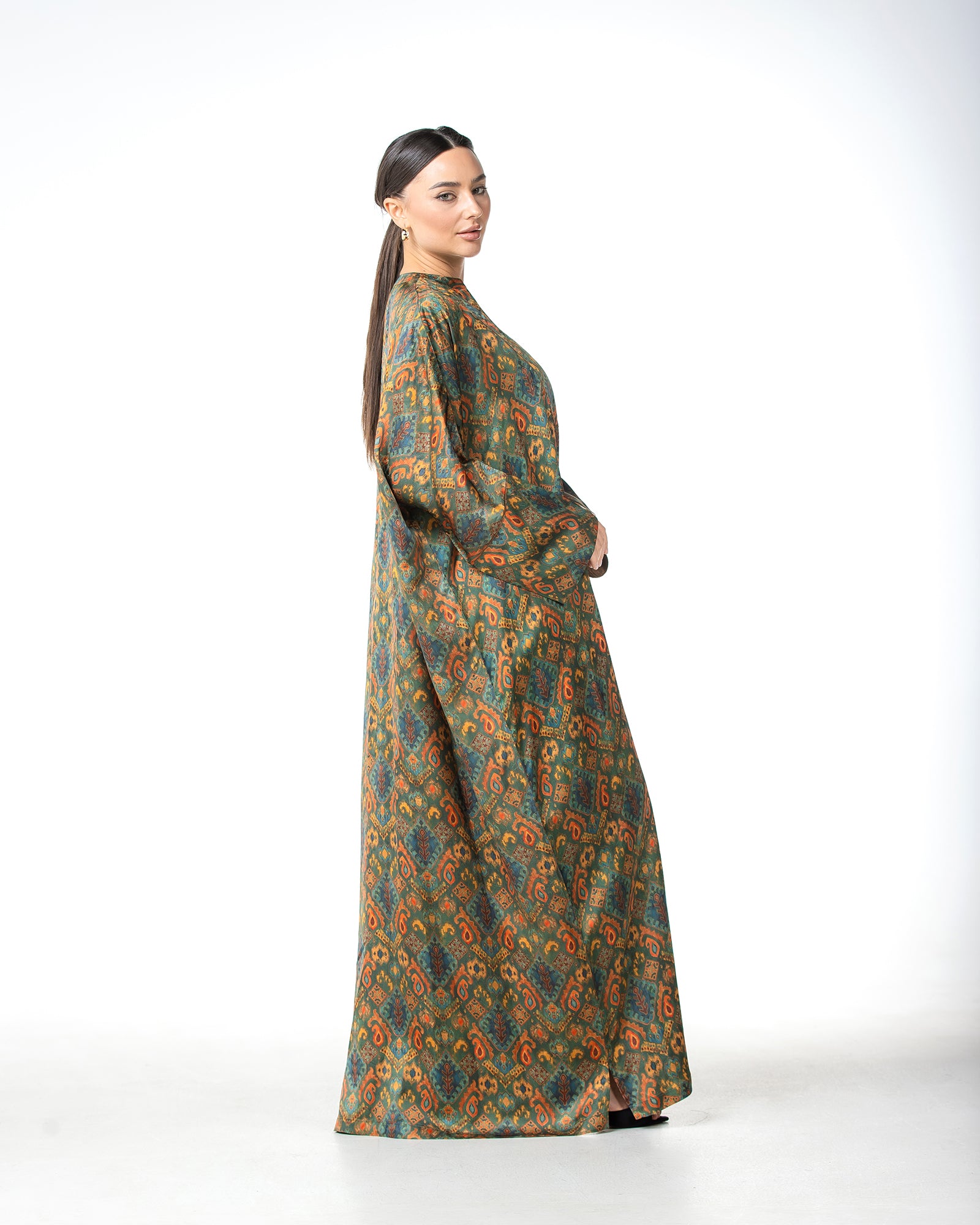 Hasna – Printed Silk Jacquard Jalabiya