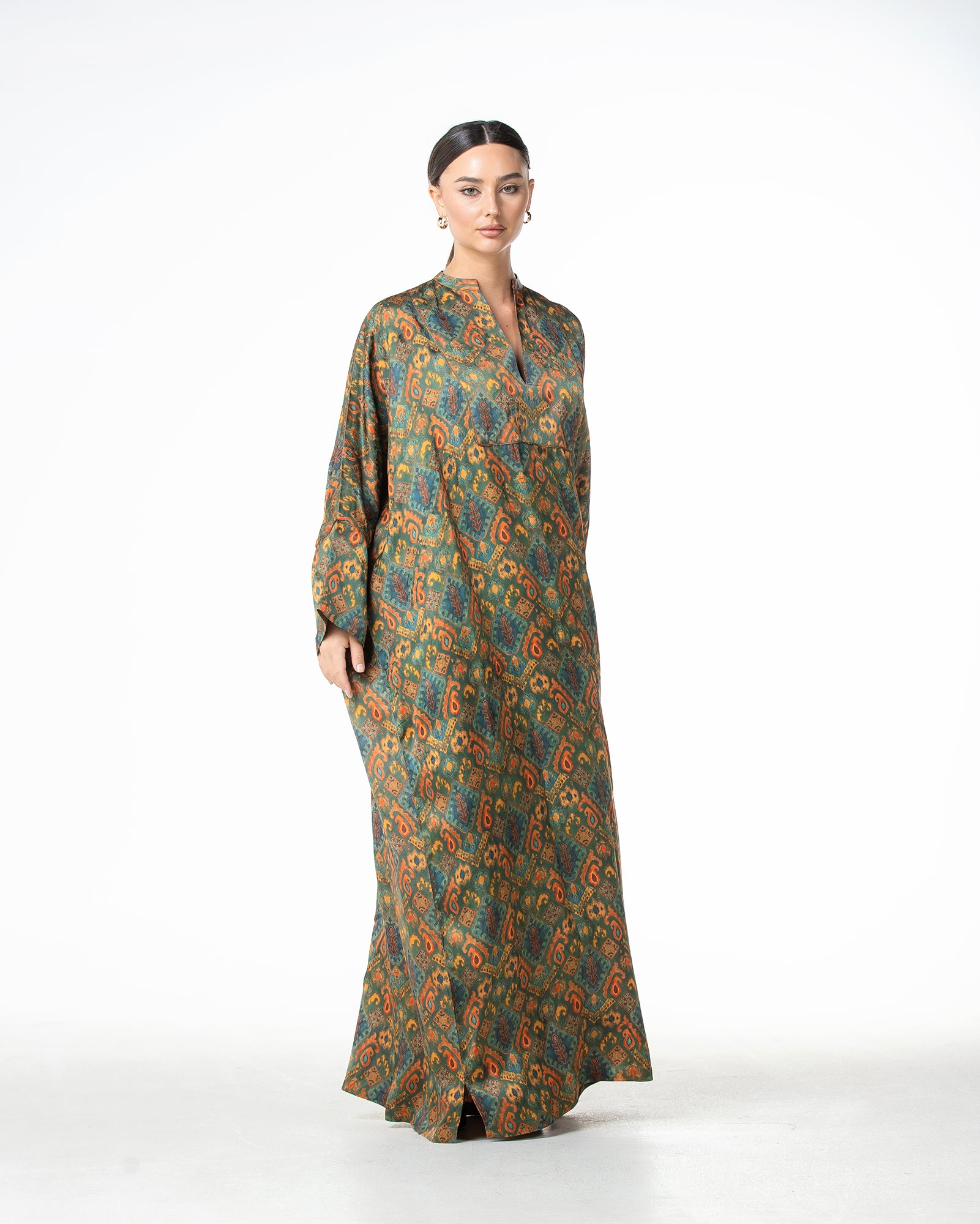 Hasna – Printed Silk Jacquard Jalabiya