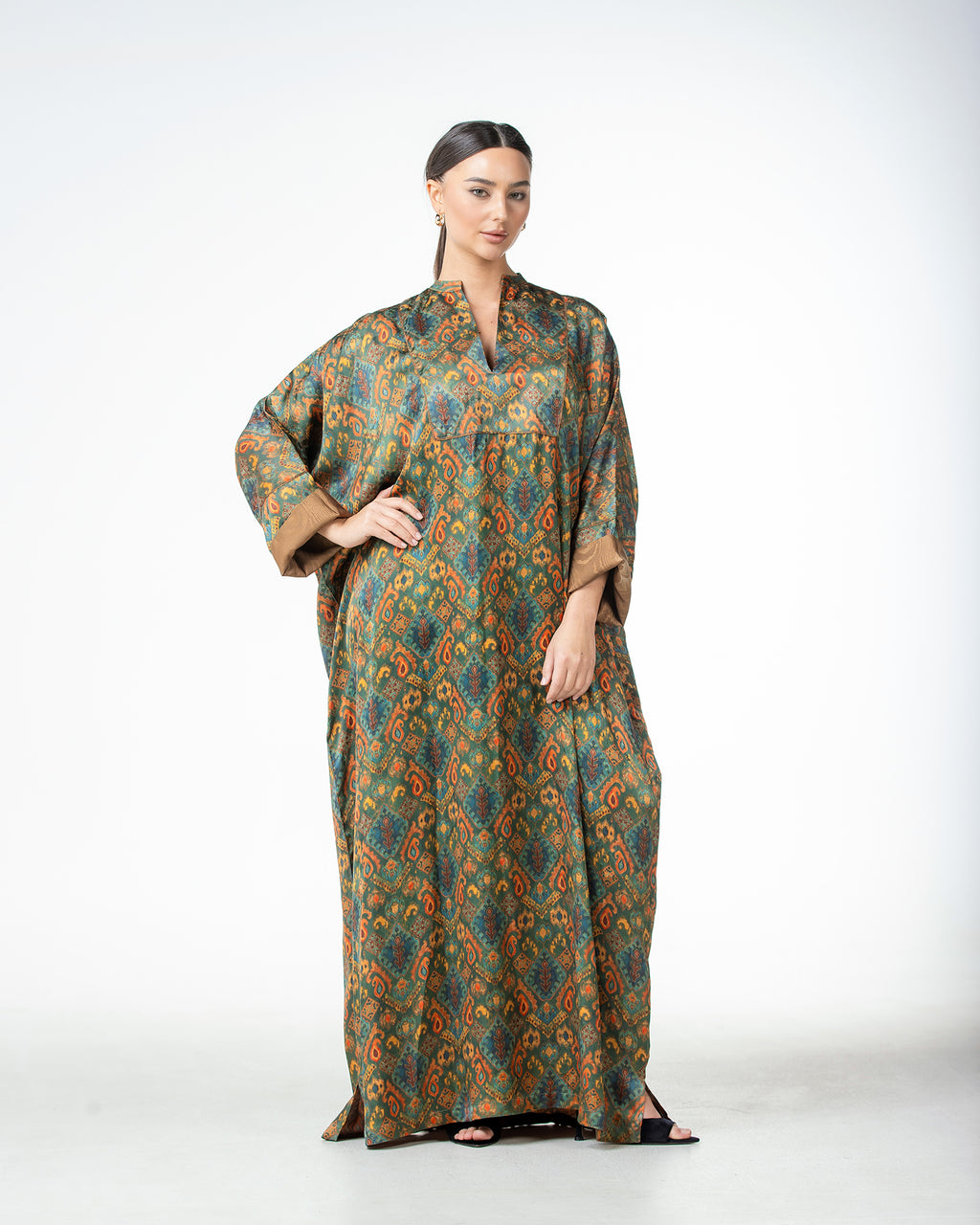 Hasna – Printed Silk Jacquard Jalabiya