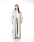 Ivory – Needlework Striped Linen Kaftan