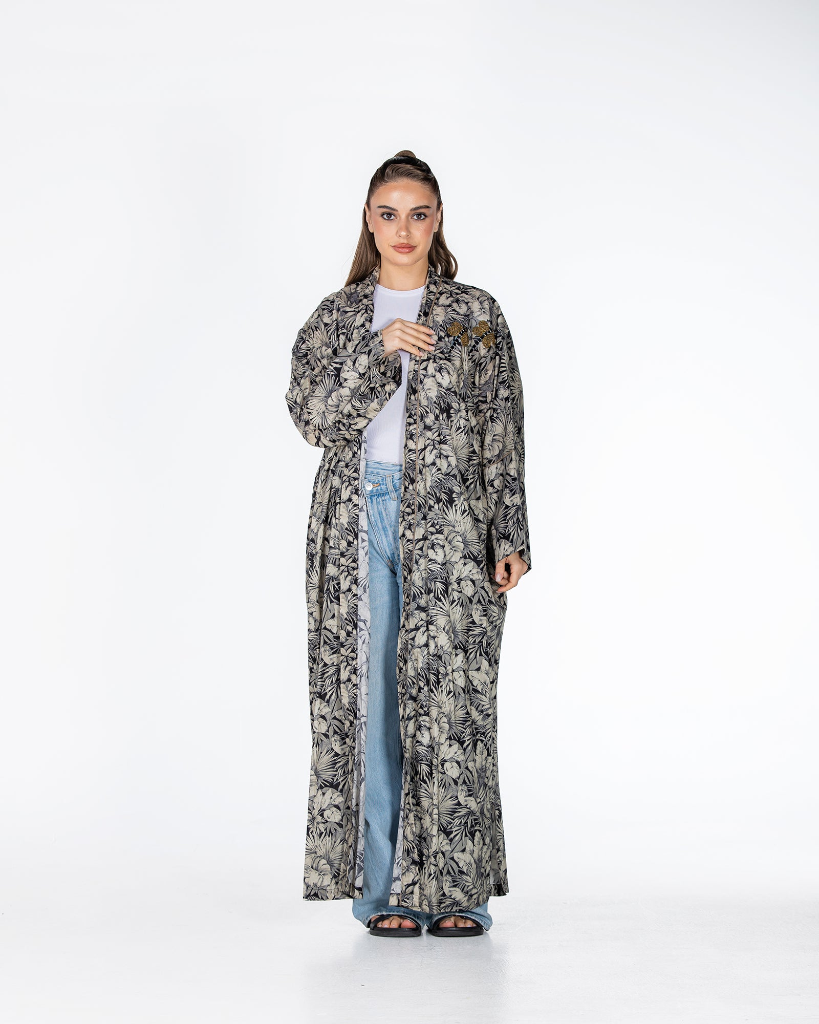 Silver 2.0 – Printed Cotton Kaftan Abaya