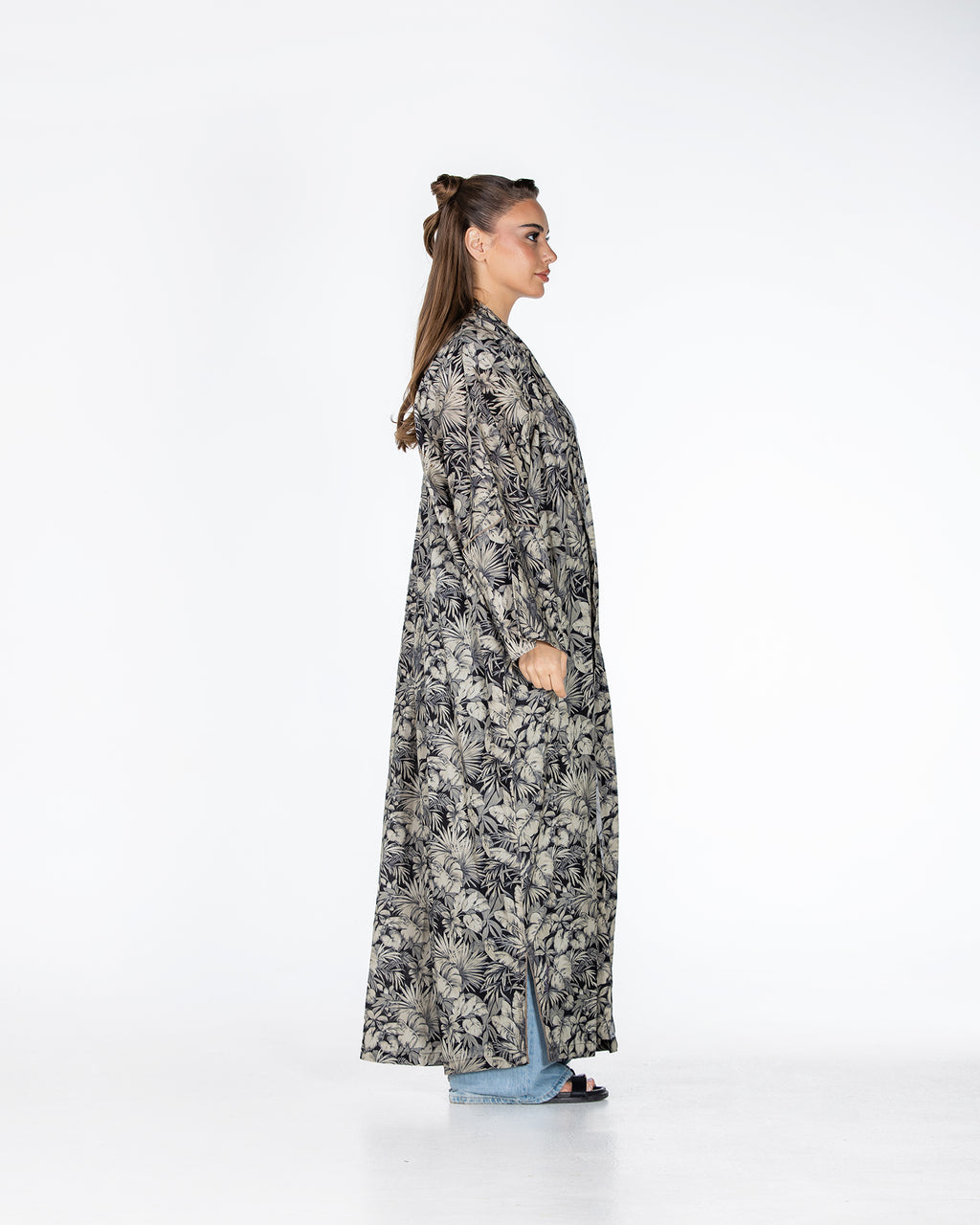 Silver 2.0 – Printed Cotton Kaftan Abaya