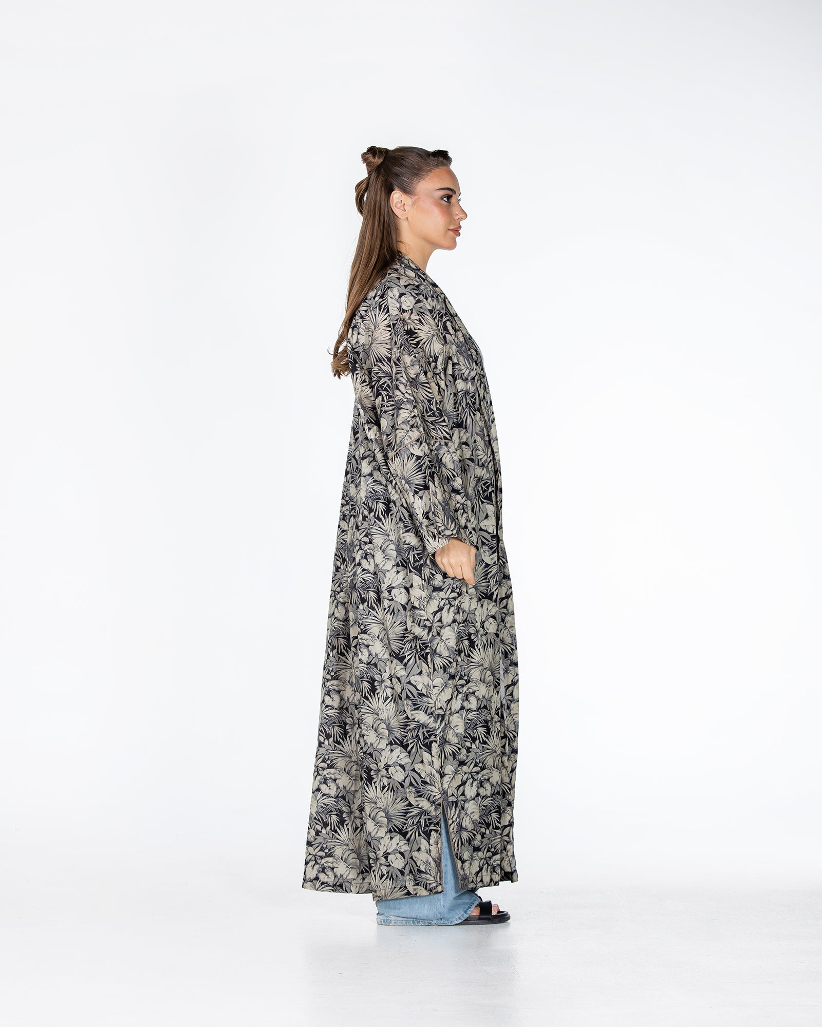Silver 2.0 – Printed Cotton Kaftan Abaya