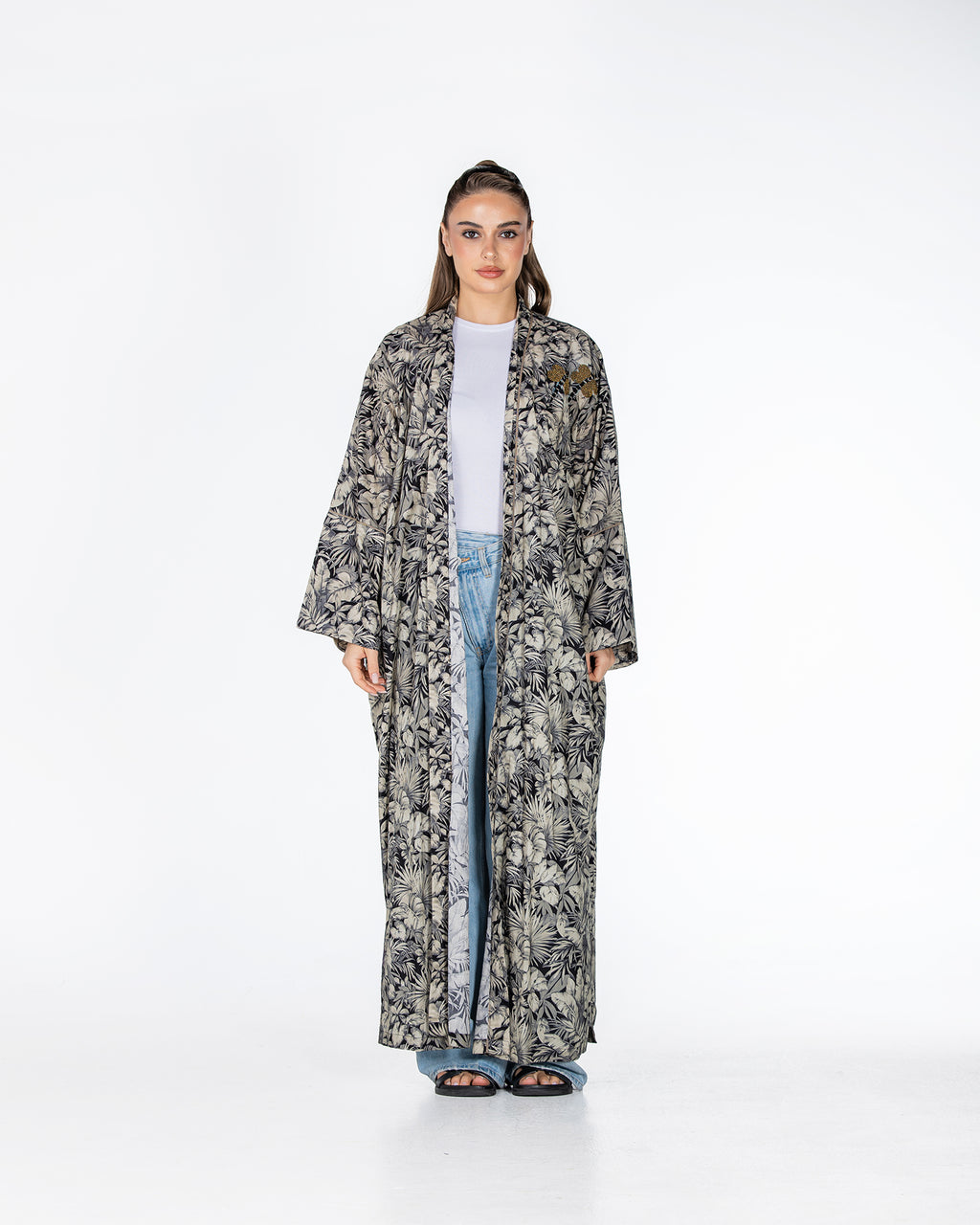 Silver 2.0 – Printed Cotton Kaftan Abaya