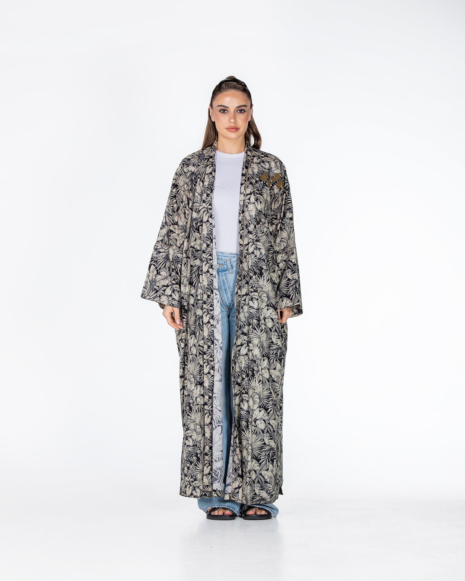 Silver 2.0 – Printed Cotton Kaftan Abaya