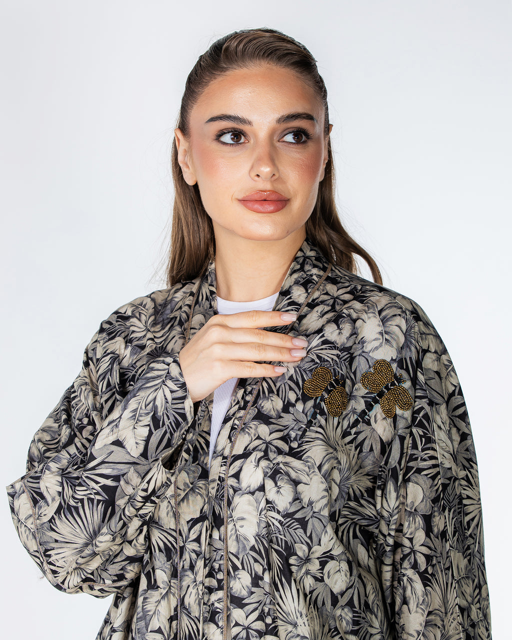 Silver 2.0 – Printed Cotton Kaftan Abaya