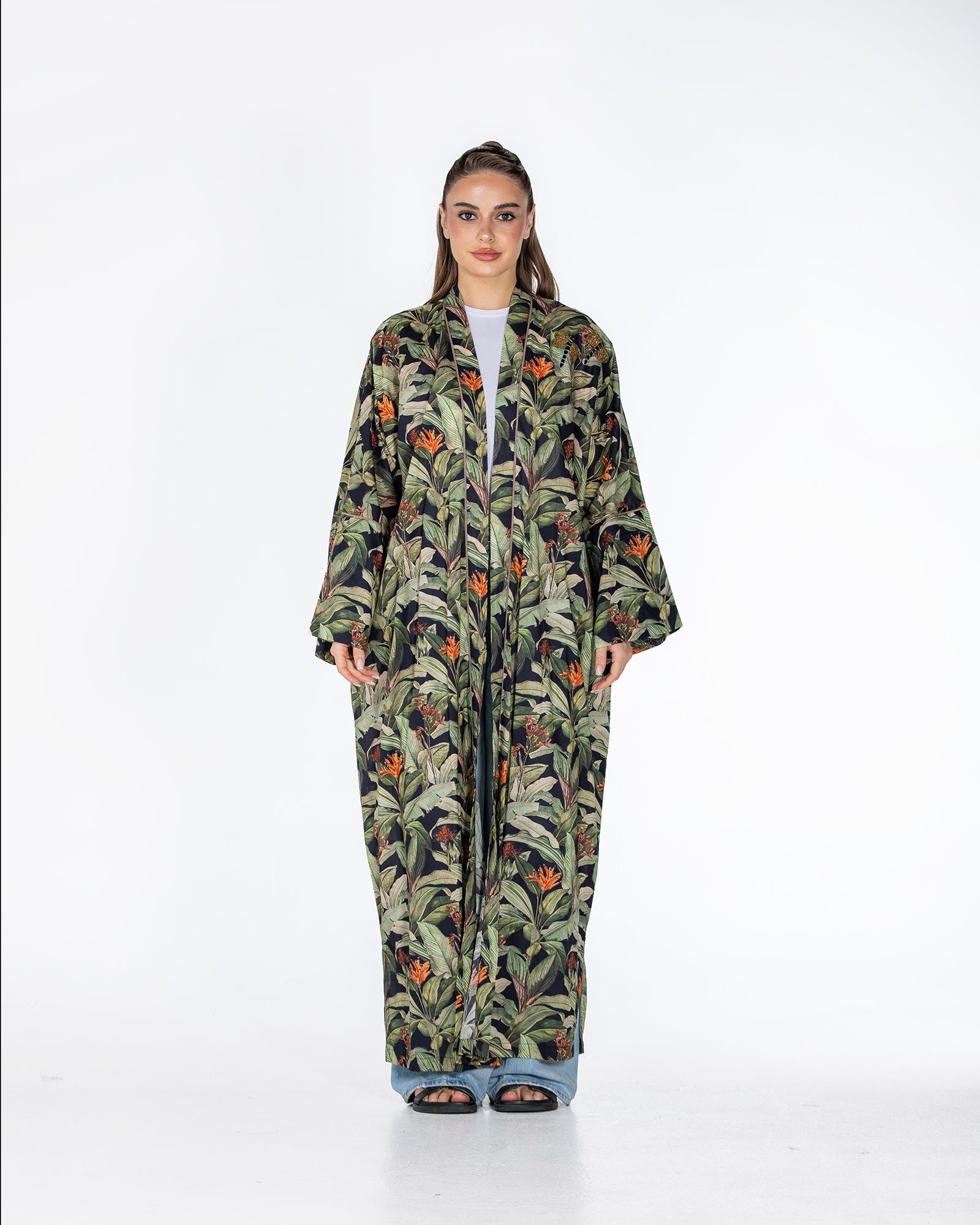 Silver 2.0 – Printed Cotton Kaftan Abaya