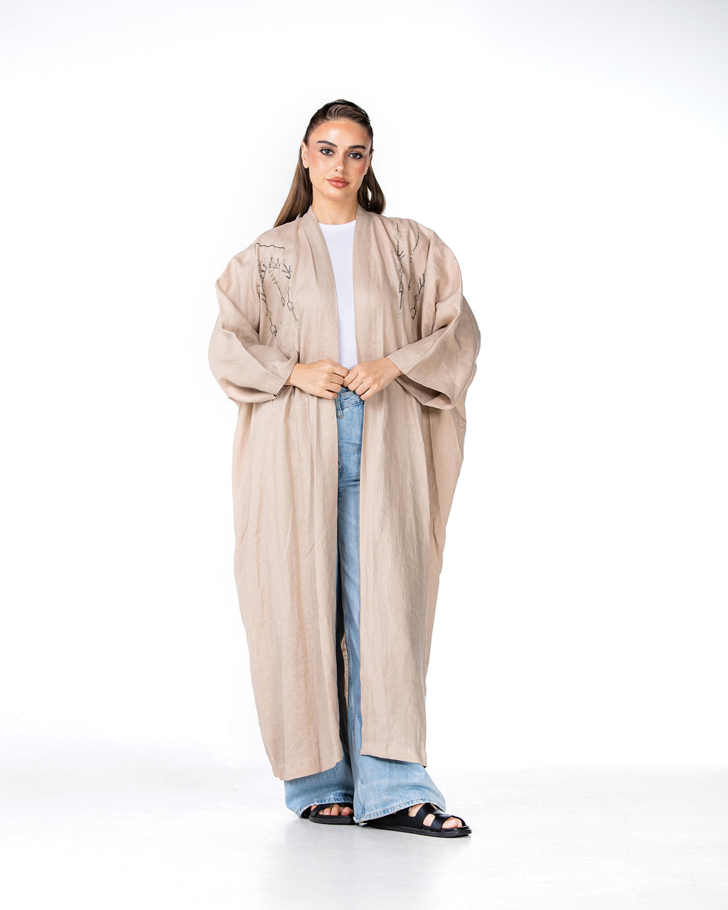 Antalya - Linen Kaftan with Embroidery