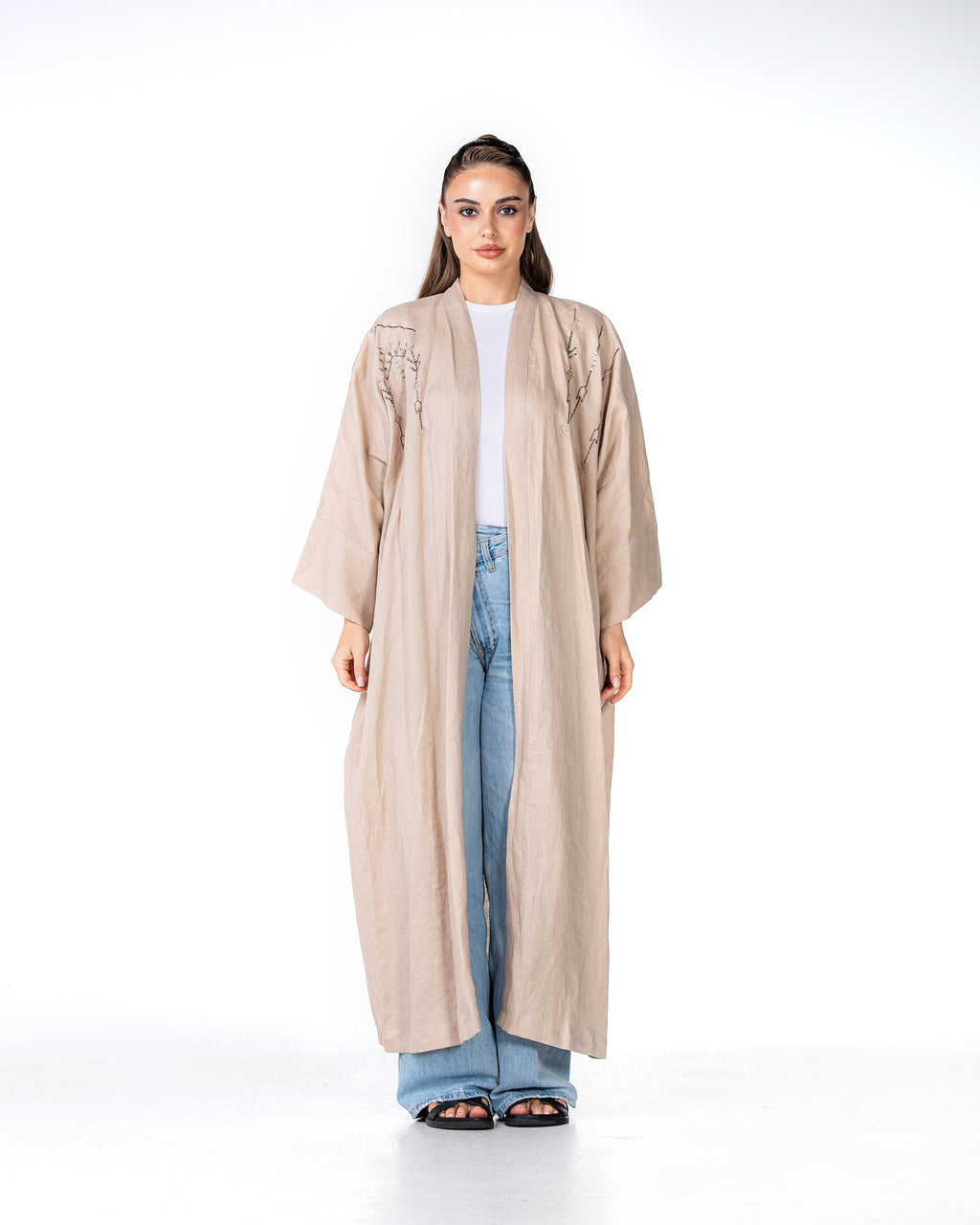 Antalya - Linen Kaftan with Embroidery