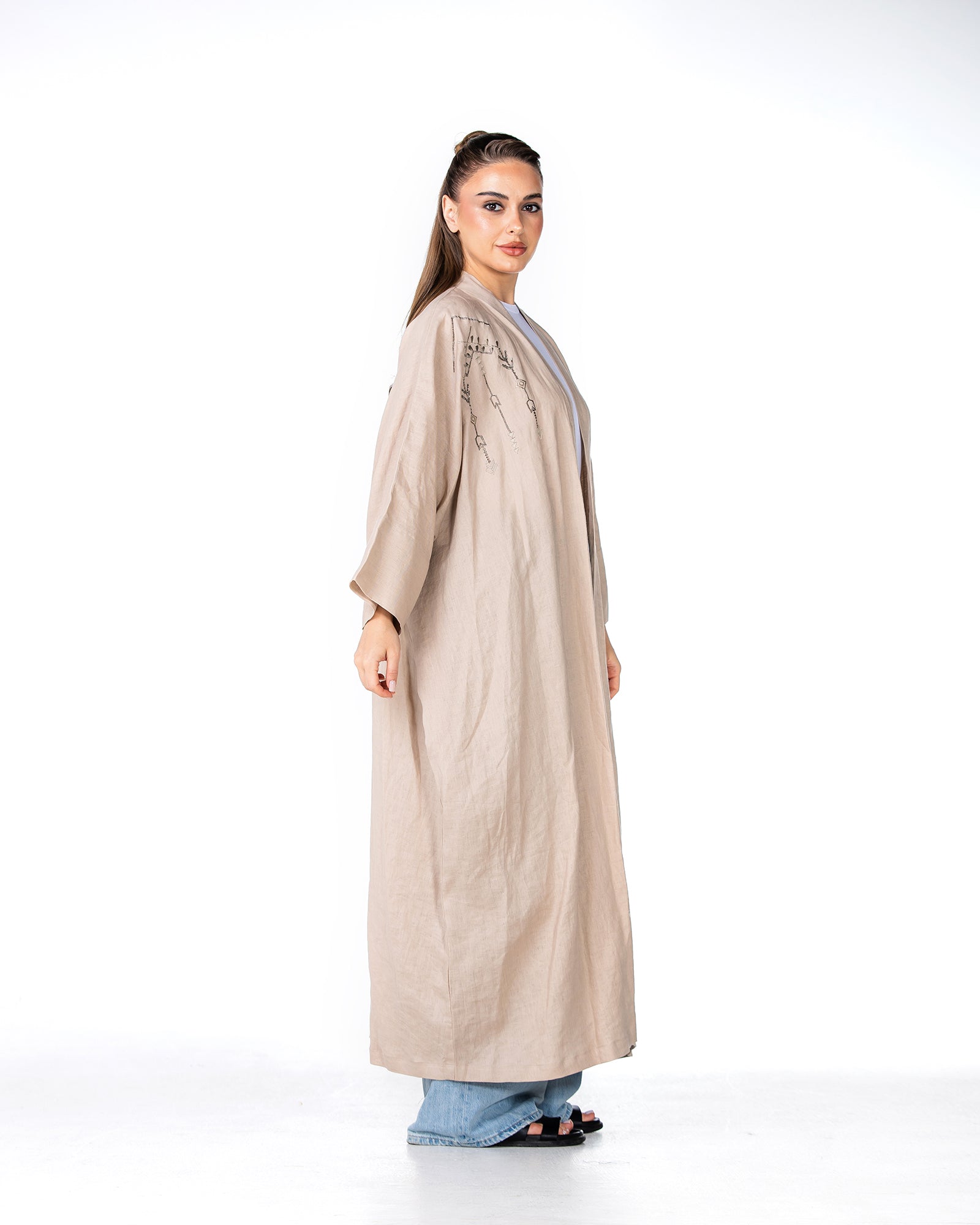 Antalya - Linen Kaftan with Embroidery