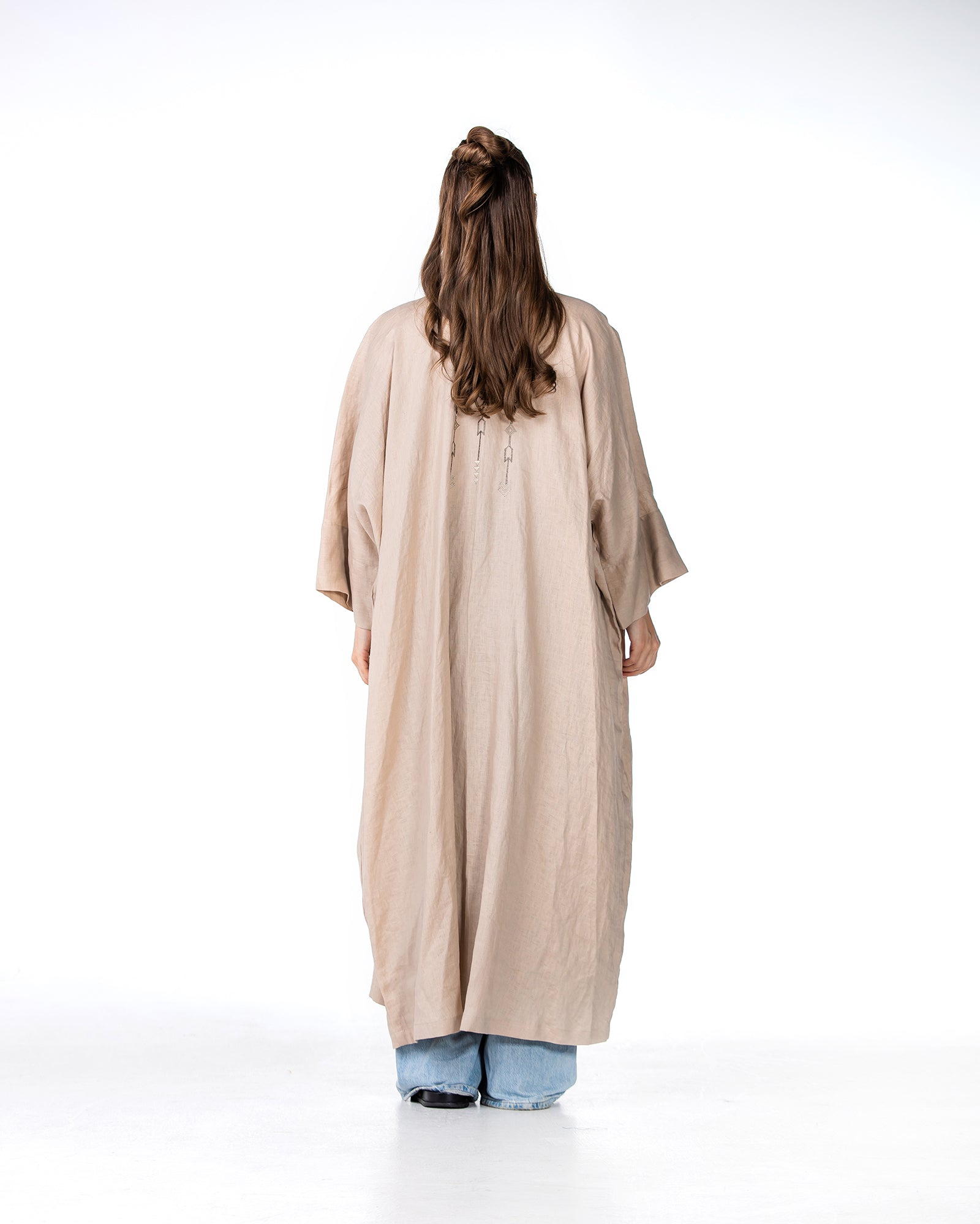 Antalya - Linen Kaftan with Embroidery