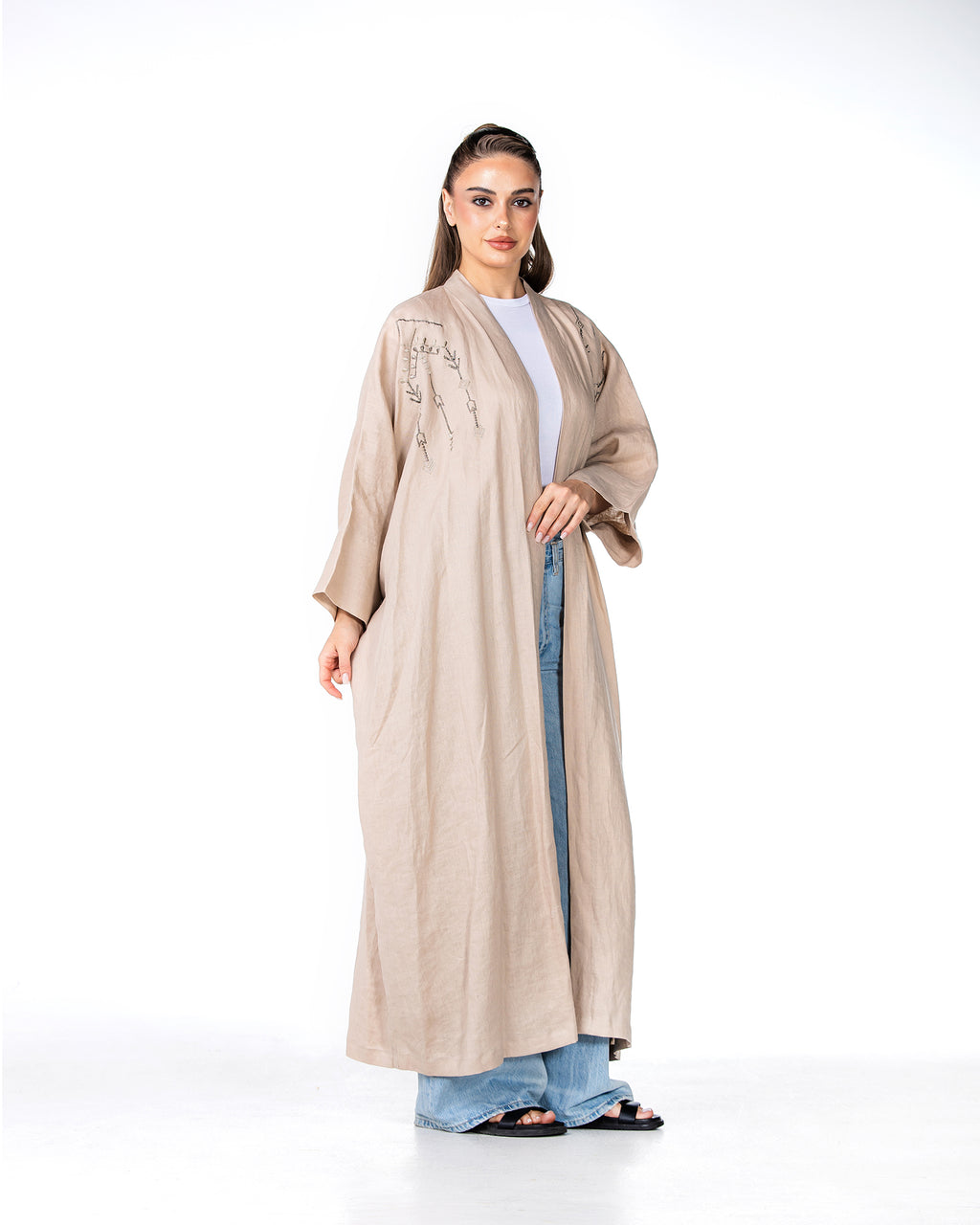 Antalya - Linen Kaftan with Embroidery