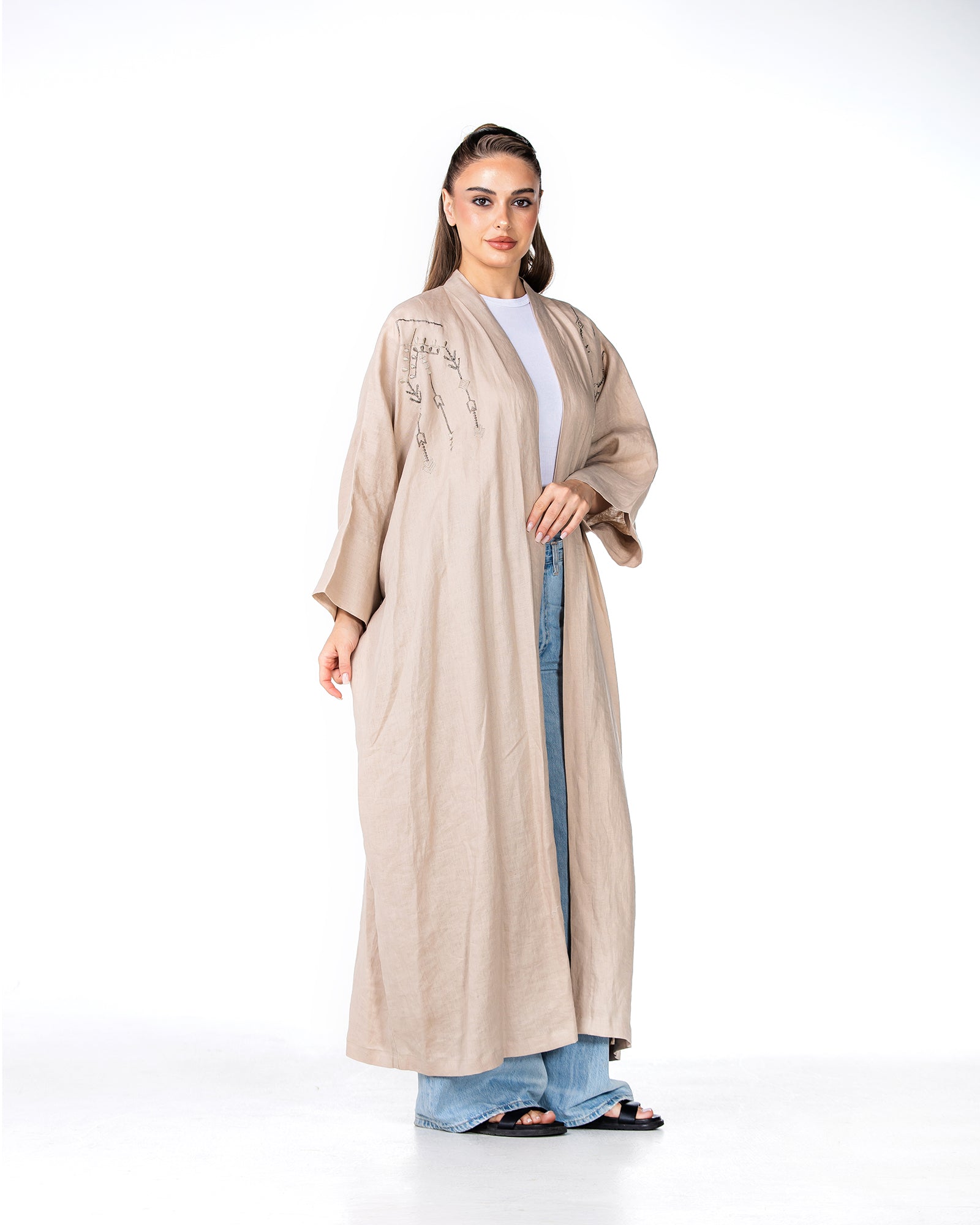 Antalya - Linen Kaftan with Embroidery
