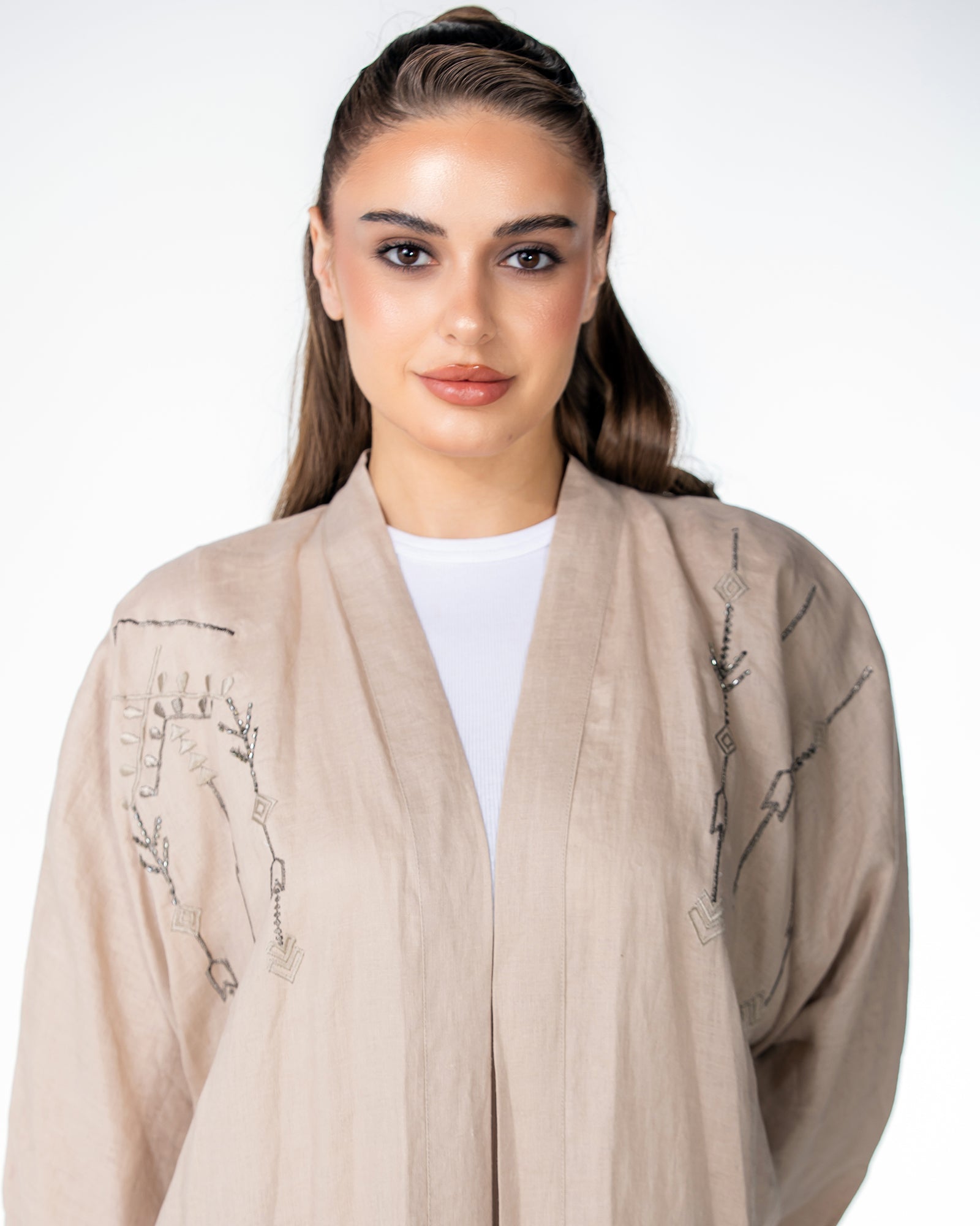 Antalya - Linen Kaftan with Embroidery