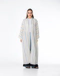 Aria Fringe – Woven Linen Kaftan Abaya