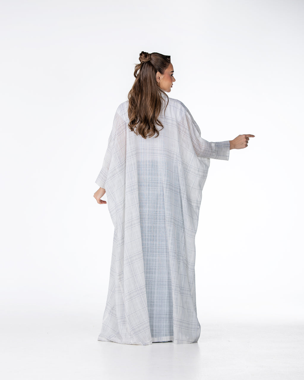 Almond – Striped Cotton Bisht Abaya