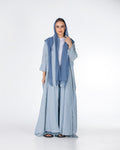 Almond – Striped Cotton Bisht Abaya
