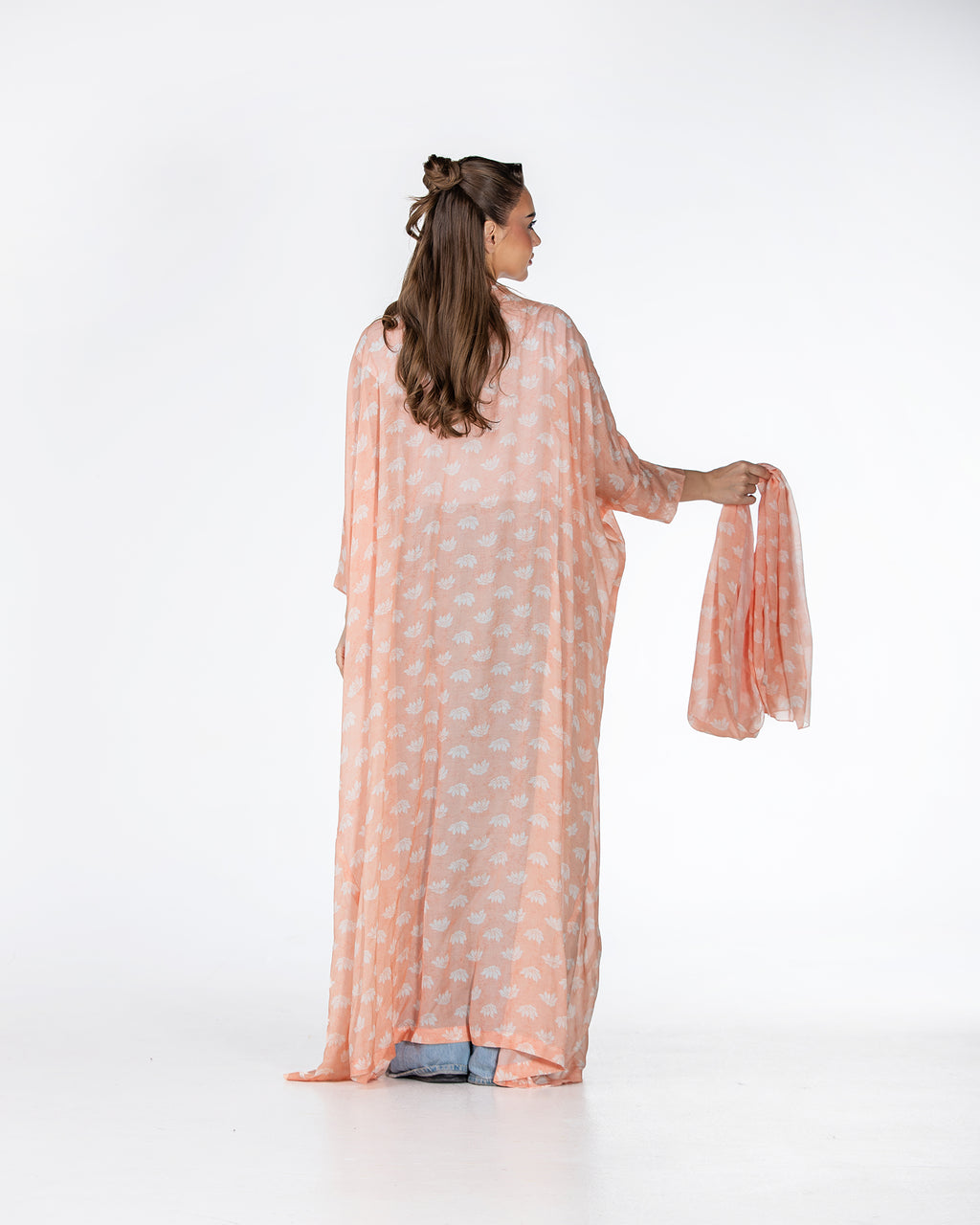 Almond – Floral Cotton Bisht Abaya