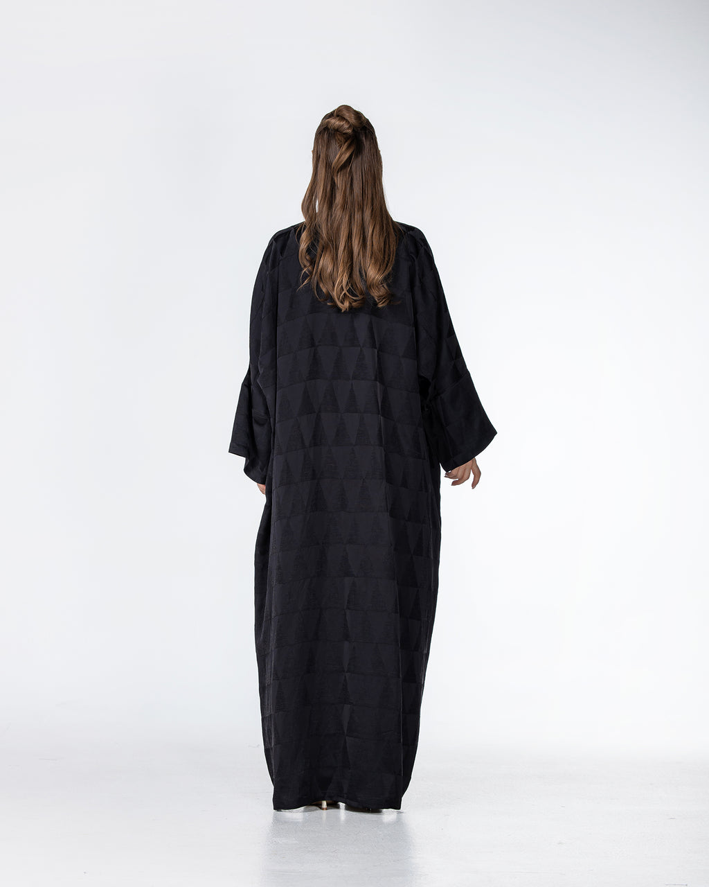 Mocha – Geometric Viscose Linen Abaya