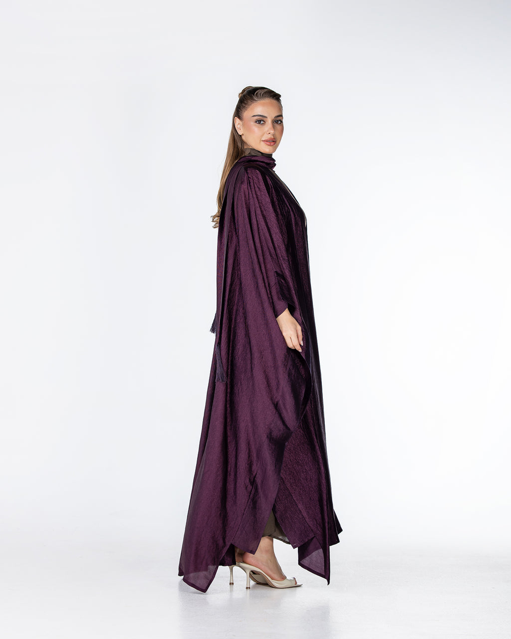 Starlight Lux – Silky Crinkle Bisht Kaftan