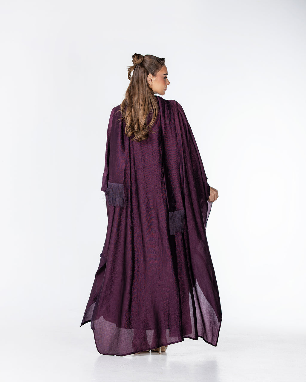 Starlight Lux – Silky Crinkle Bisht Kaftan