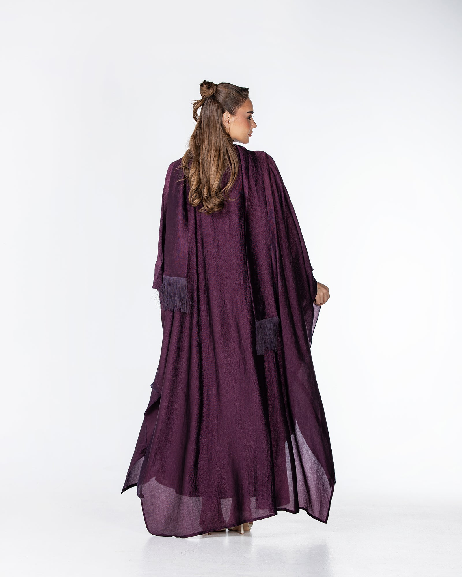 Starlight Lux – Silky Crinkle Bisht Kaftan