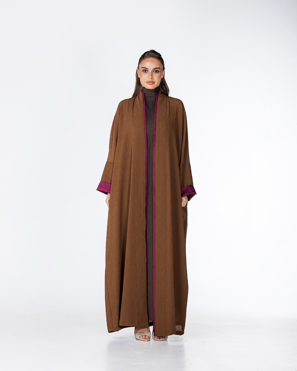 Cherry – Crinkle Crepe Bisht Abaya