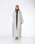 Mocha – Geometric Viscose Linen Abaya