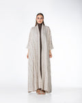Almond Lux – Embroidered Linen Bisht Abaya
