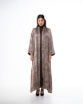 Brass 2.0 – Printed Silk Blend Flared Abaya