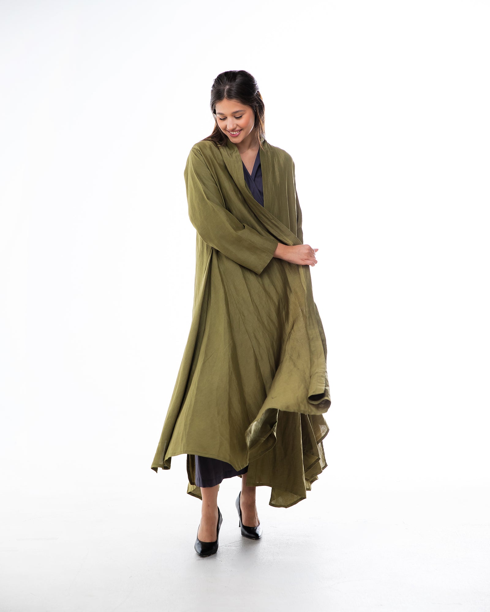 Sylvia Lux – Asymmetrical Linen Abaya
