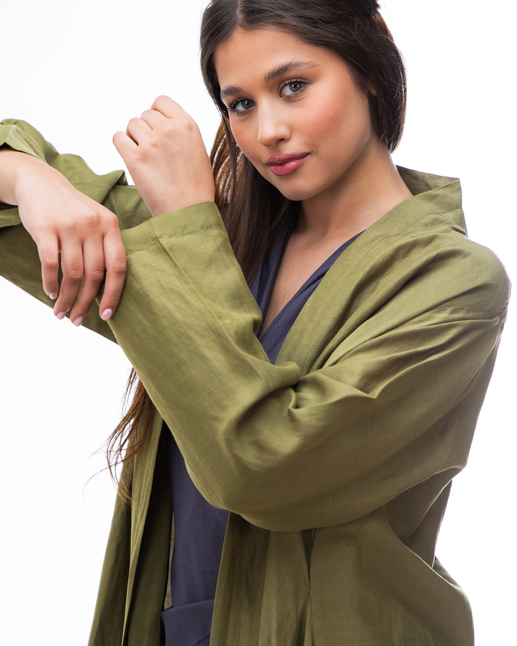Sylvia Lux – Asymmetrical Linen Abaya