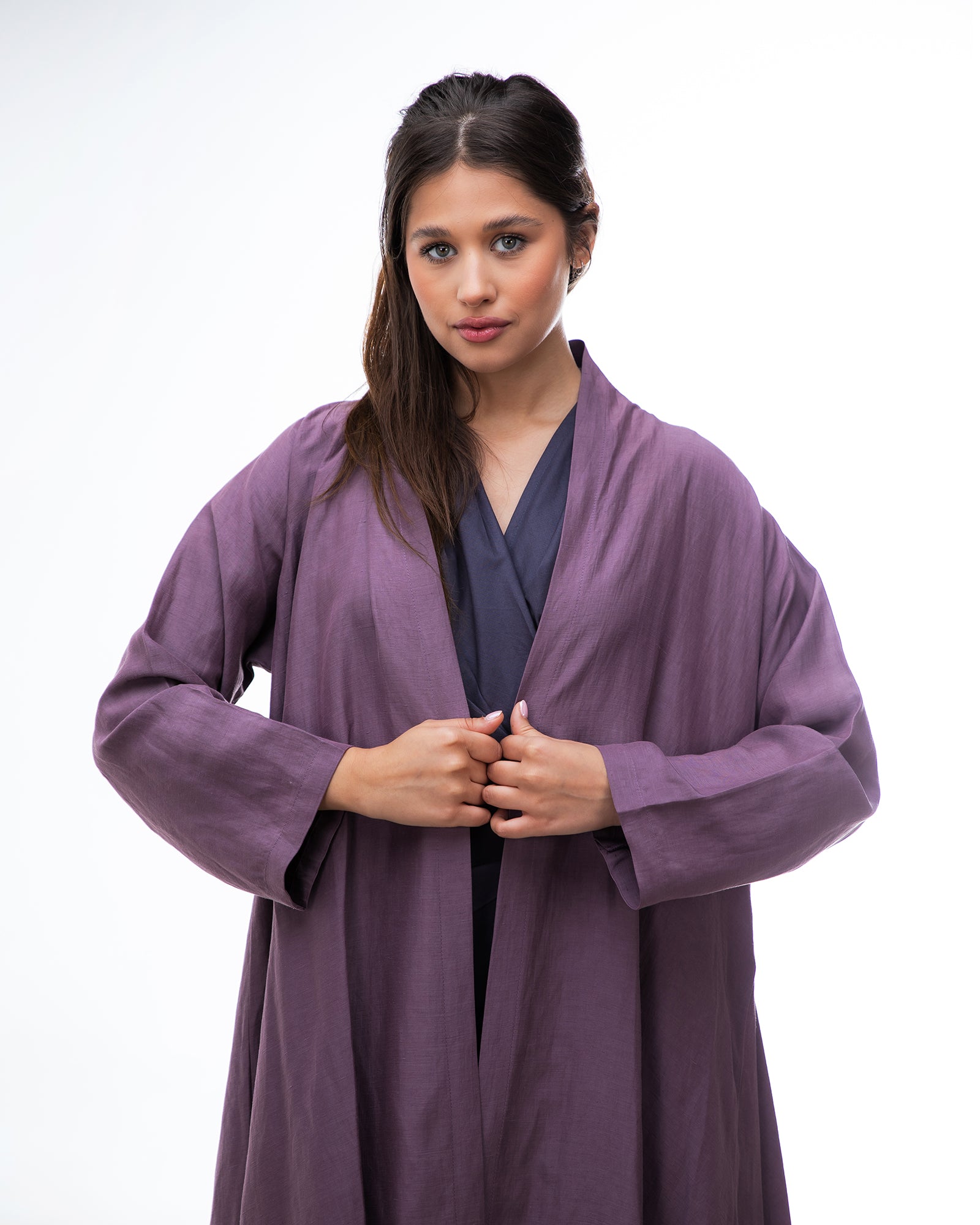 Sylvia Lux – Asymmetrical Linen Abaya