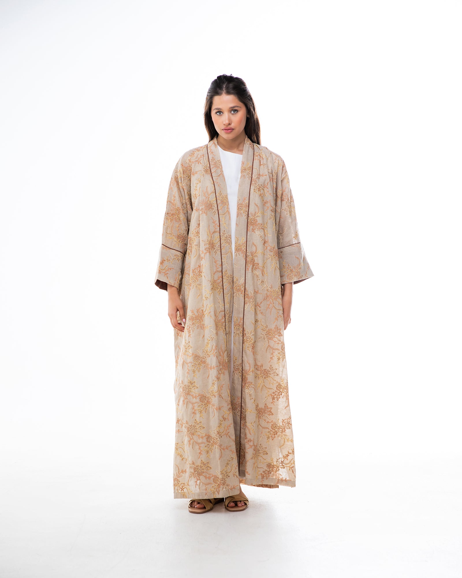 Element – Embroidered Linen Bisht Abaya