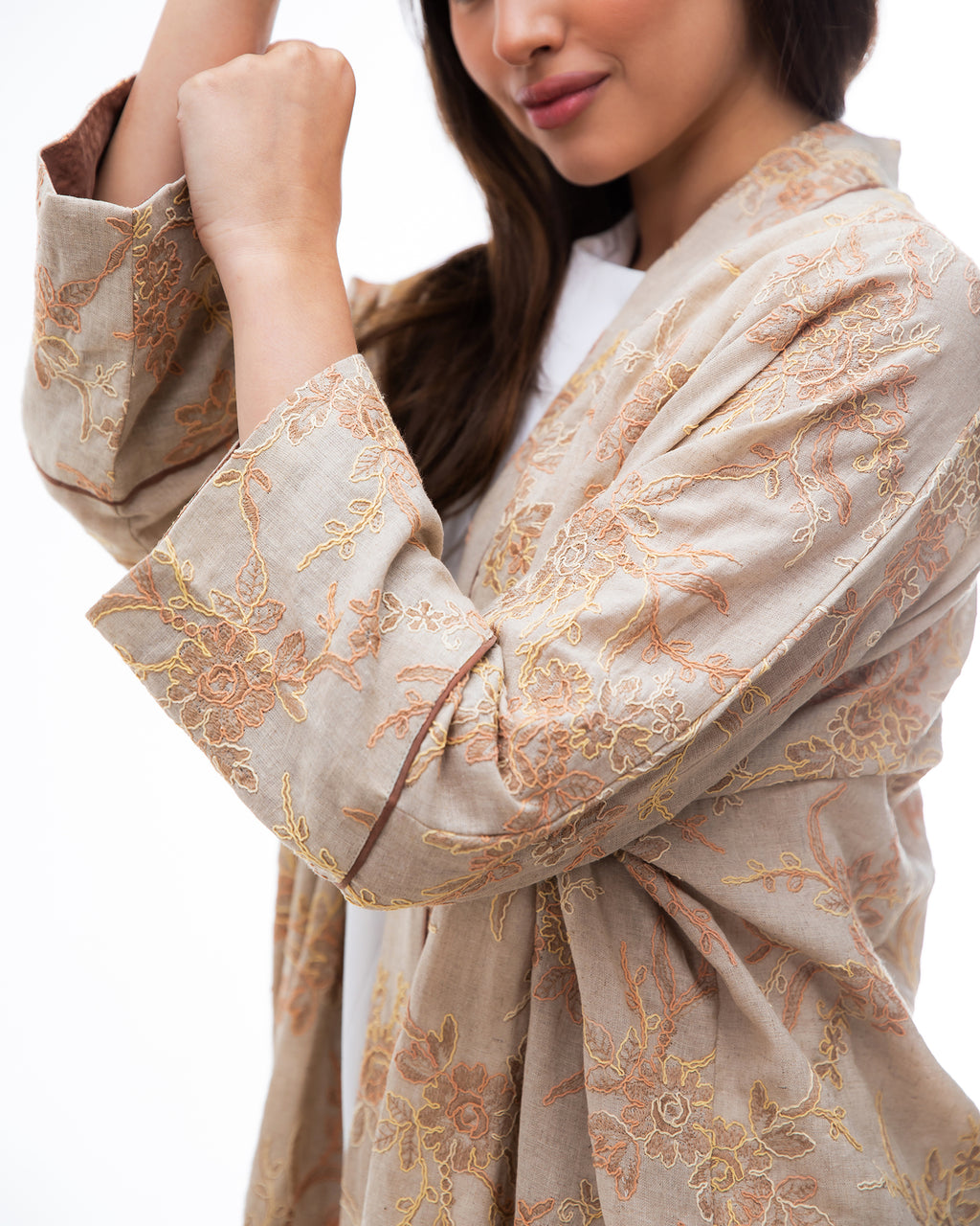 Element – Embroidered Linen Bisht Abaya