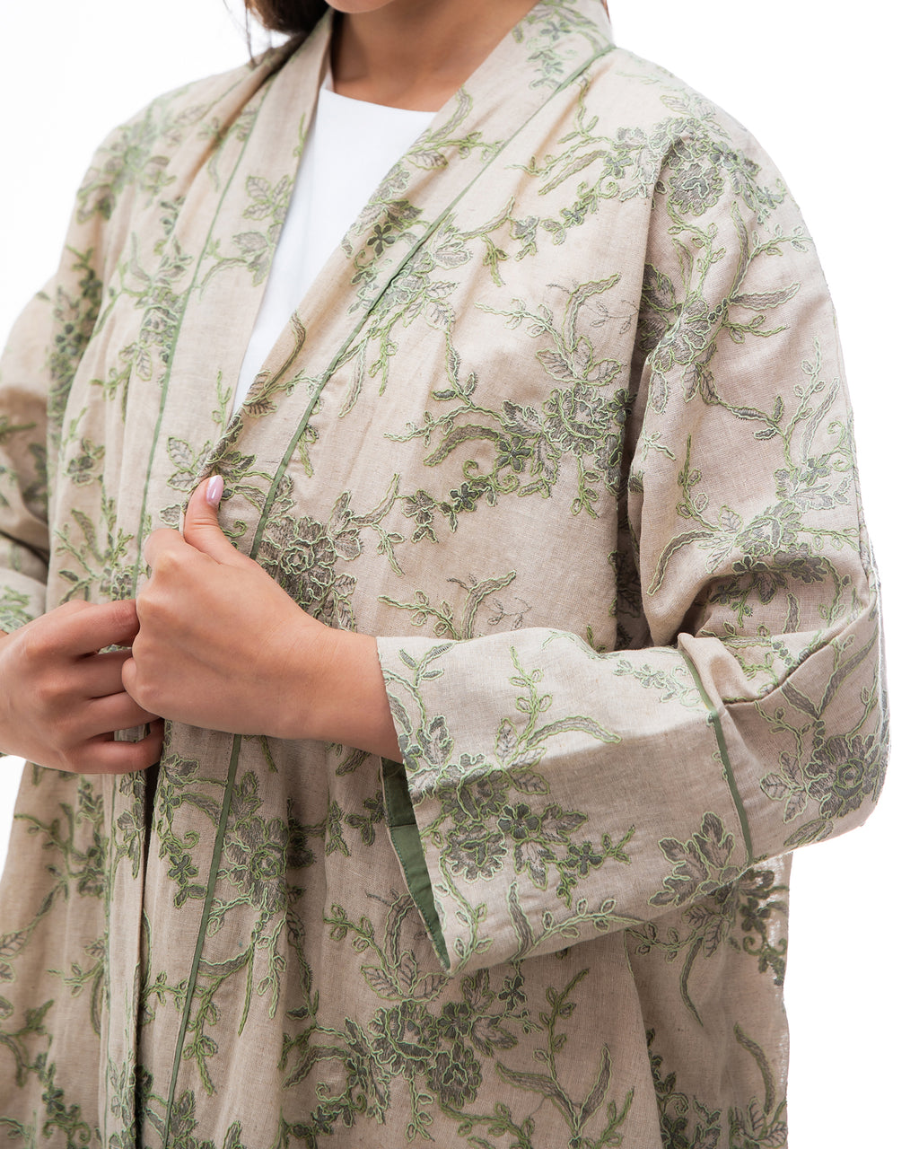 Element – Embroidered Linen Bisht Abaya