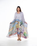 La Vie - Printed Satin Kaftan Dress